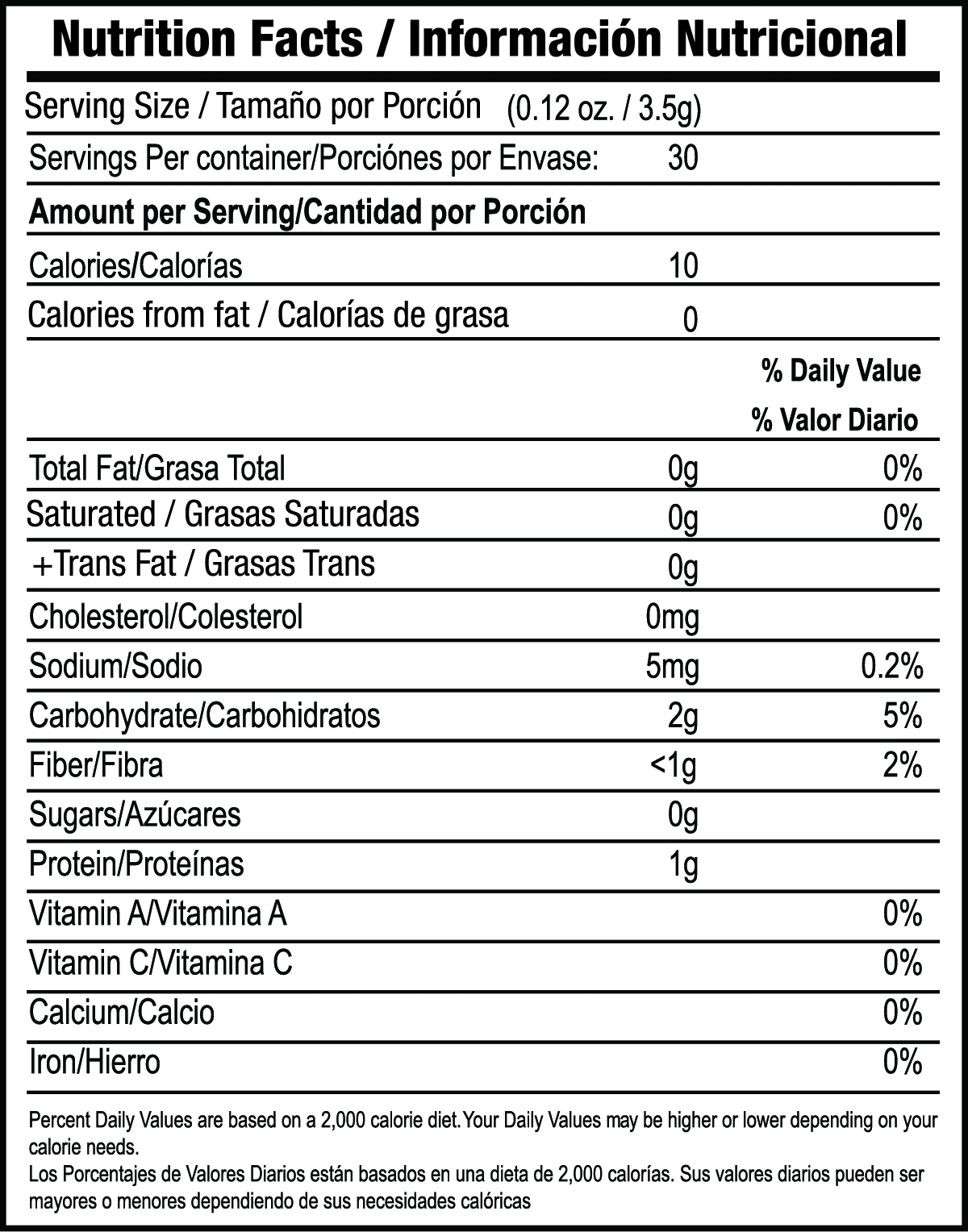 Black nutrition facts